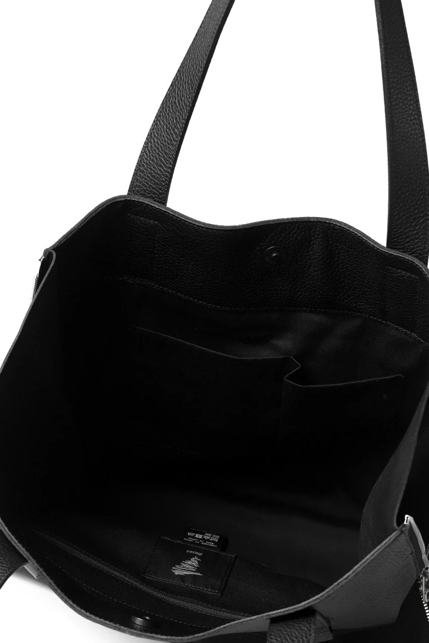 discord Yohji Yamamoto SIDE ZIP TOTE BAG L / SHRINK COW LEATHER (BLACK) - Image 21