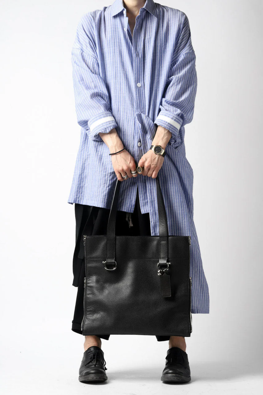 discord Yohji Yamamoto SIDE ZIP TOTE BAG L / SHRINK COW LEATHER (BLACK) - Image 25
