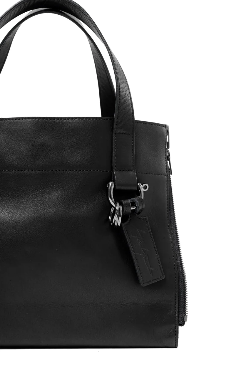 discord Yohji Yamamoto Side Zip Tote Bag (S) / Soft Shrink Cow Leather (BLACK) - Image 11