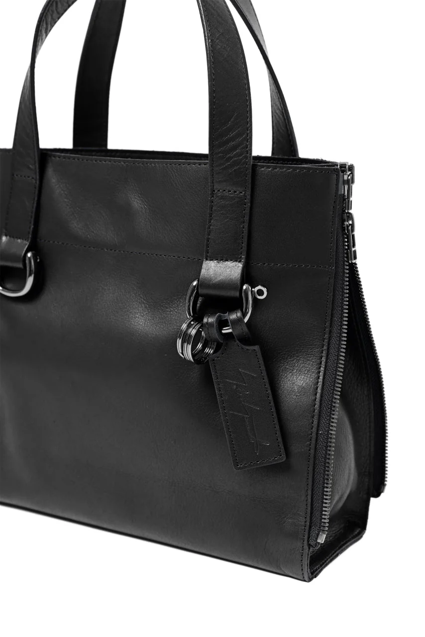discord Yohji Yamamoto Side Zip Tote Bag (S) / Soft Shrink Cow Leather (BLACK) - Image 13