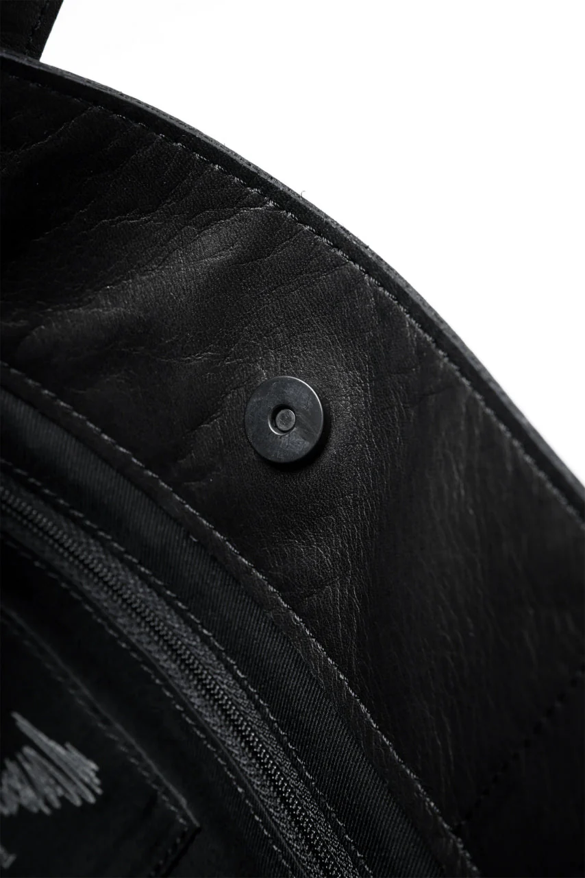 discord Yohji Yamamoto Side Zip Tote Bag (S) / Soft Shrink Cow Leather (BLACK) - Image 21