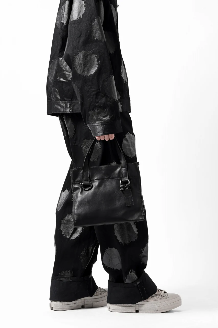discord Yohji Yamamoto Side Zip Tote Bag (S) / Soft Shrink Cow Leather (BLACK) - Image 30