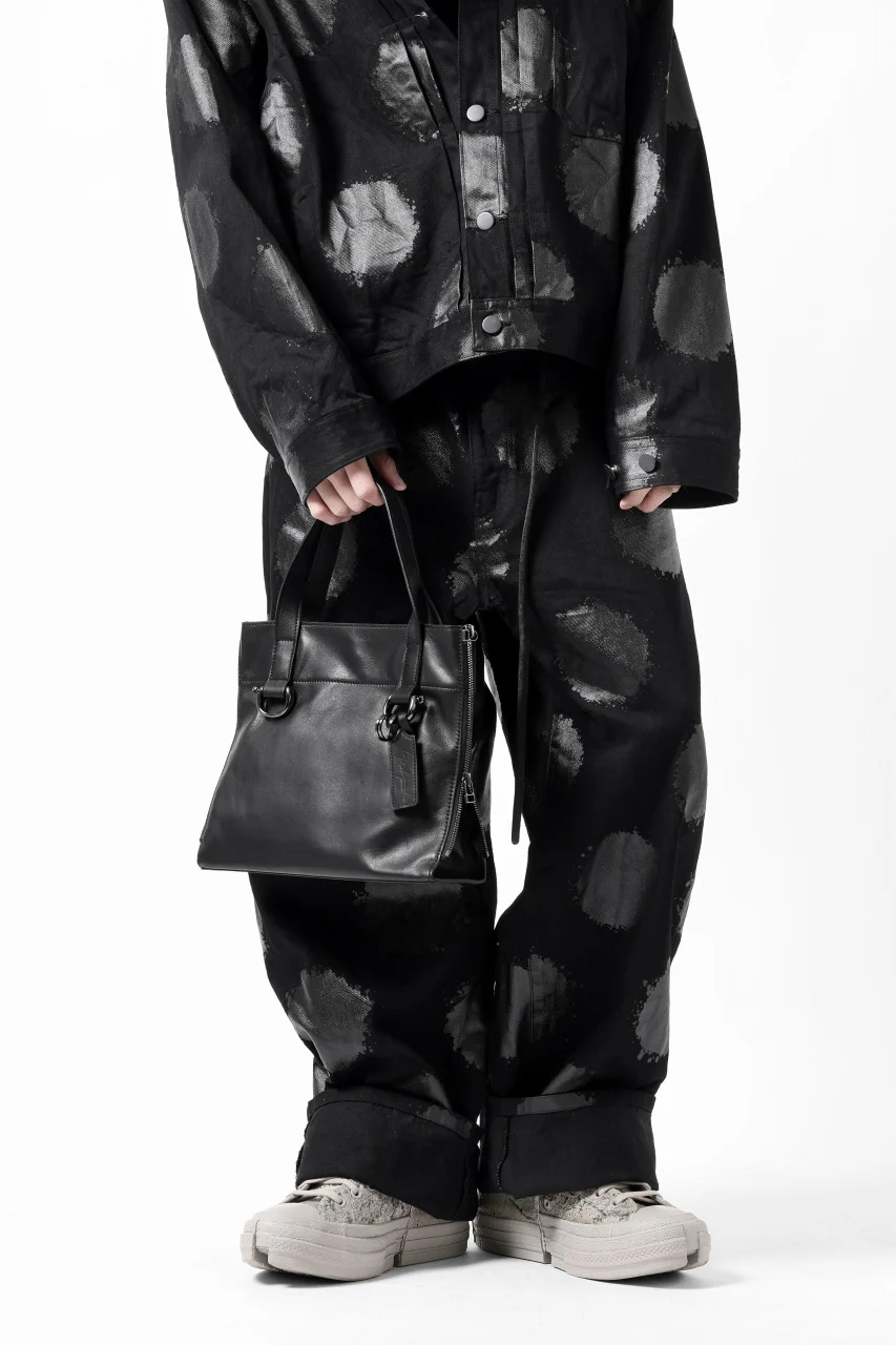 discord Yohji Yamamoto Side Zip Tote Bag (S) / Soft Shrink Cow Leather (BLACK) - Image 32