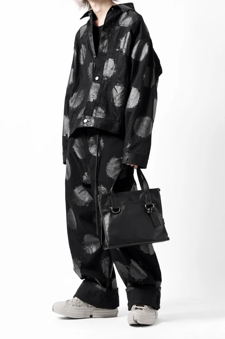 discord Yohji Yamamoto Side Zip Tote Bag (S) / Soft Shrink Cow Leather (BLACK) - Image 33