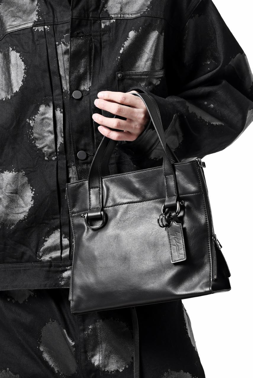 discord Yohji Yamamoto Side Zip Tote Bag (S) / Soft Shrink Cow Leather (BLACK) - Image 40
