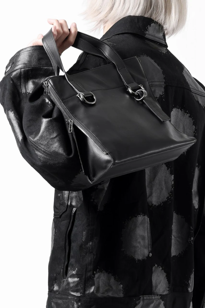 discord Yohji Yamamoto Side Zip Tote Bag (S) / Soft Shrink Cow Leather (BLACK) - Image 41