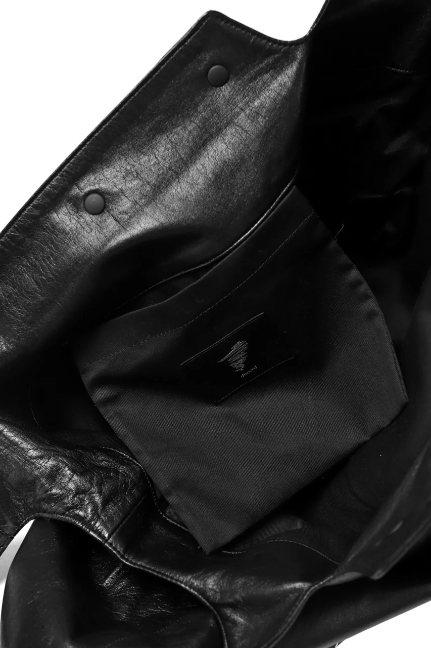 discord Yohji Yamamoto SIGNATURE INFINITE BAG / GARMENT COW LEATHER (BLACK) - Image 15