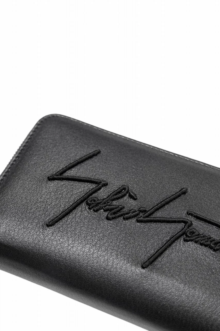 discord Yohji Yamamoto Signature Long Wallet / Shrink Cow Skin Leather (BLACK) - Image 10