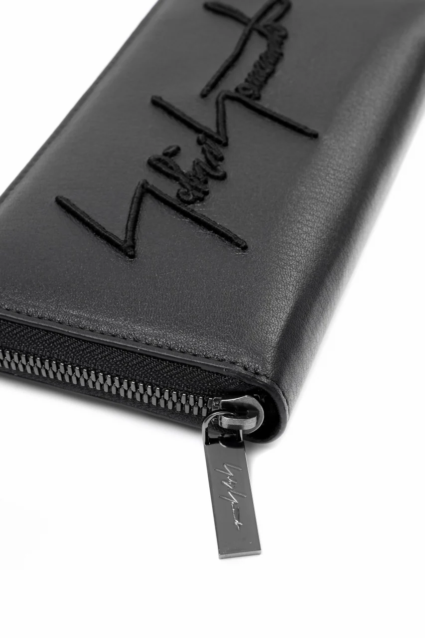 discord Yohji Yamamoto Signature Long Wallet / Shrink Cow Skin Leather (BLACK) - Image 12