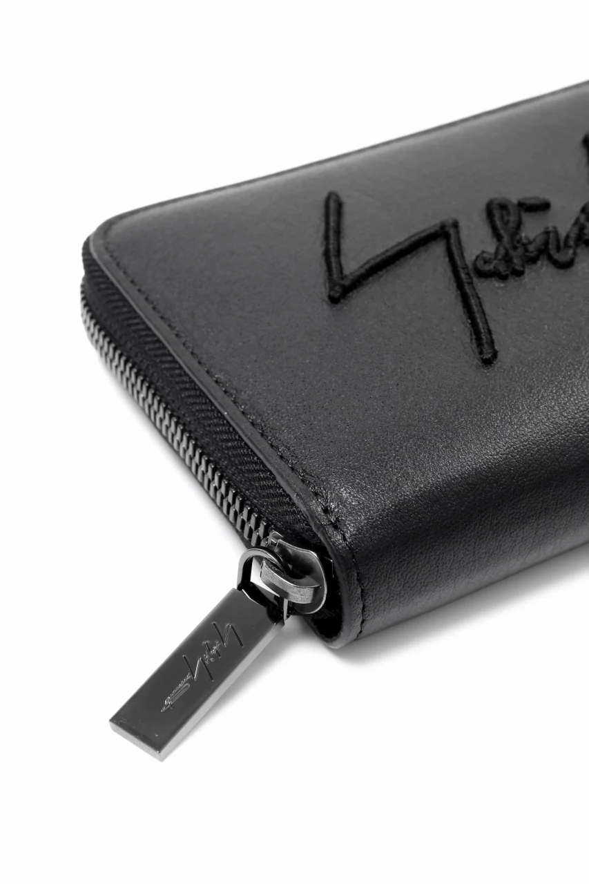 discord Yohji Yamamoto Signature Long Wallet / Shrink Cow Skin Leather (BLACK) - Image 13