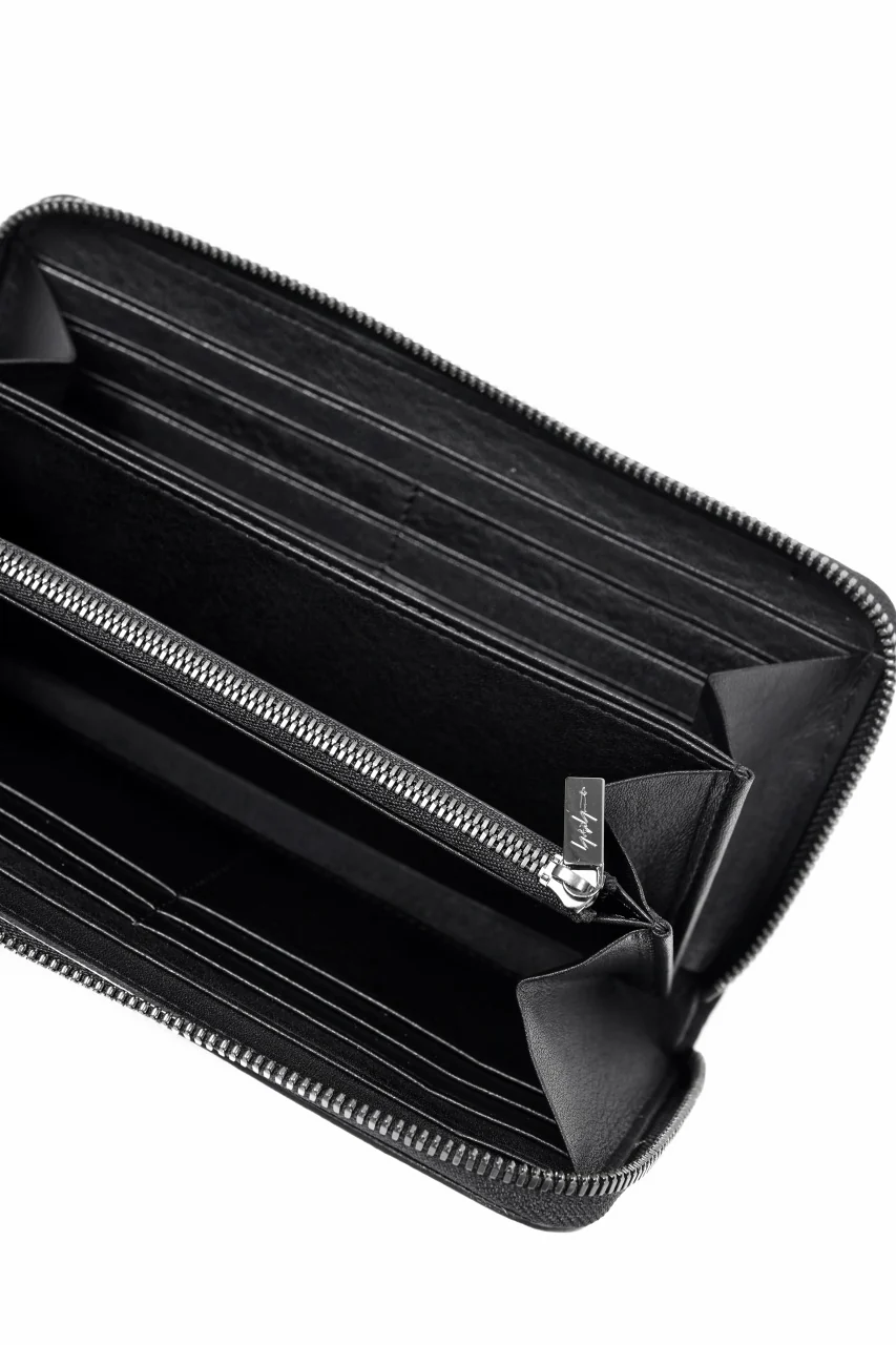 discord Yohji Yamamoto Signature Long Wallet / Shrink Cow Skin Leather (BLACK) - Image 15