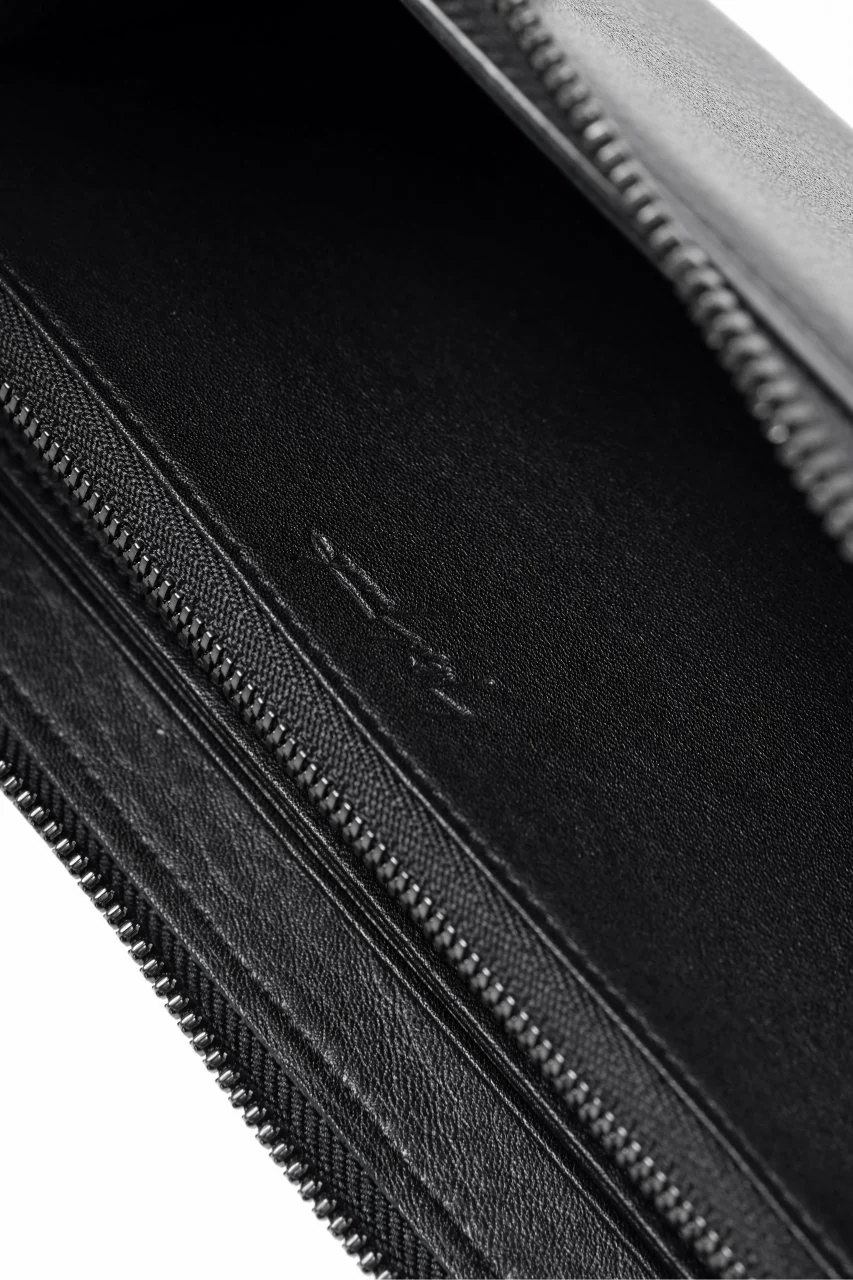 discord Yohji Yamamoto Signature Long Wallet / Shrink Cow Skin Leather (BLACK) - Image 16