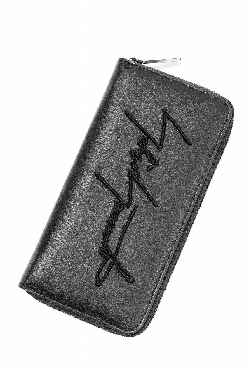 discord Yohji Yamamoto Signature Long Wallet / Shrink Cow Skin Leather (BLACK) - Image 2