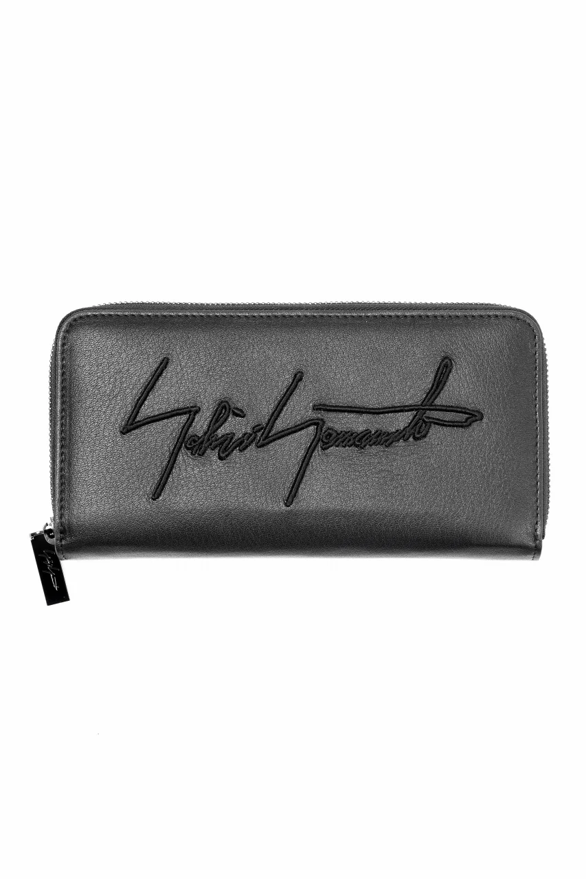 discord Yohji Yamamoto Signature Long Wallet / Shrink Cow Skin Leather (BLACK) - Image 3