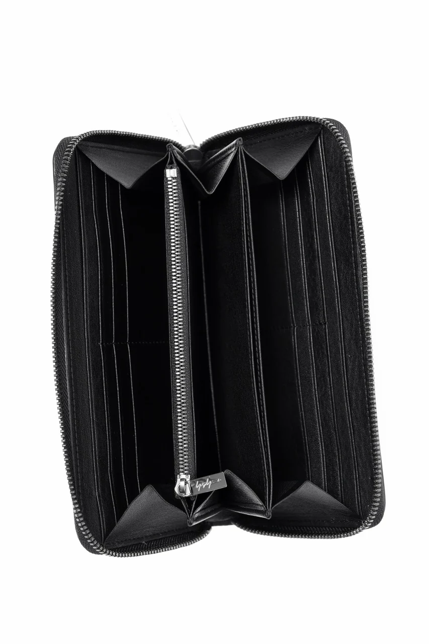 discord Yohji Yamamoto Signature Long Wallet / Shrink Cow Skin Leather (BLACK) - Image 6