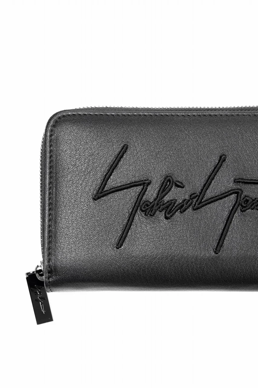 discord Yohji Yamamoto Signature Long Wallet / Shrink Cow Skin Leather (BLACK) - Image 8