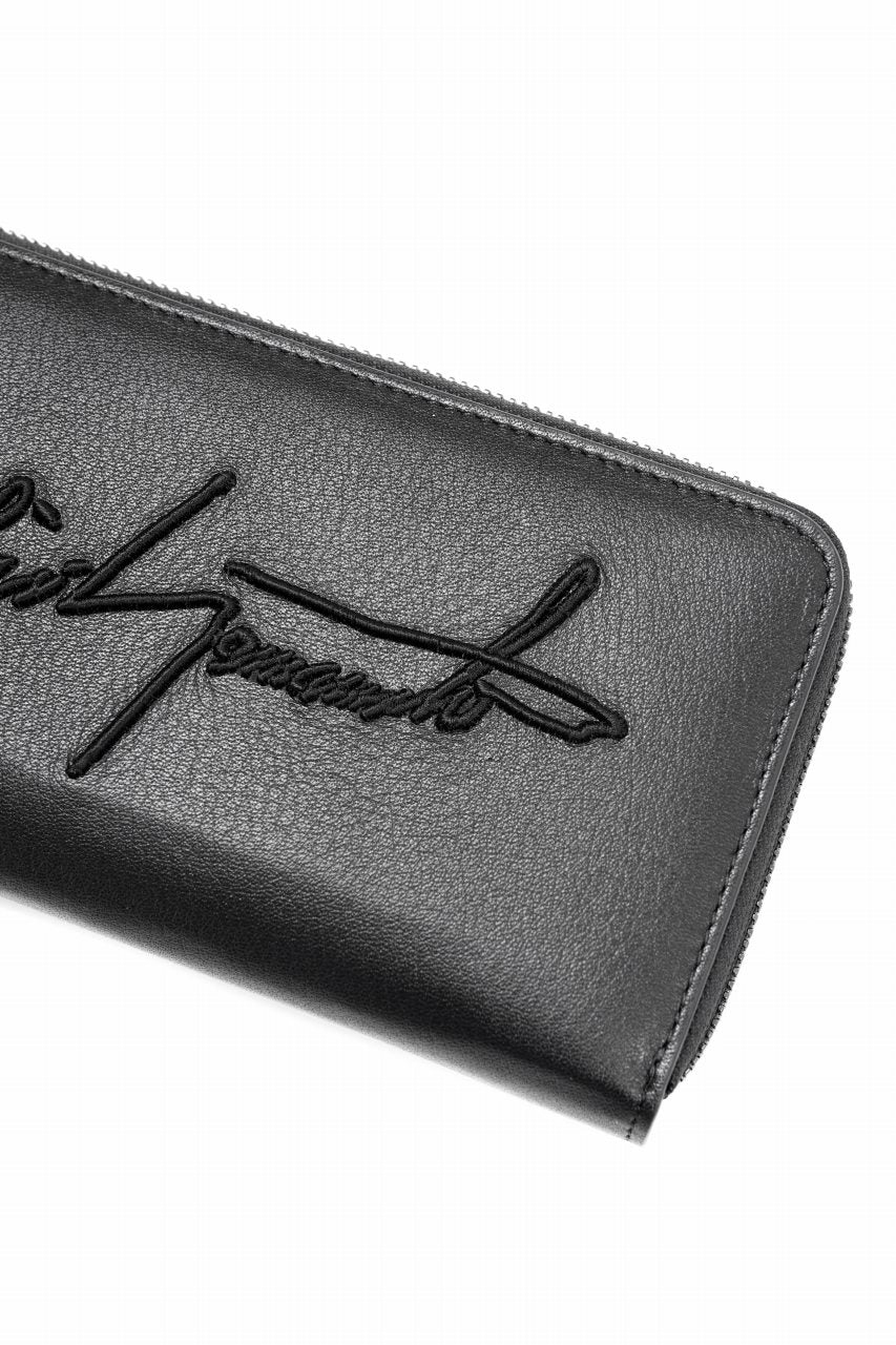 discord Yohji Yamamoto Signature Long Wallet / Shrink Cow Skin Leather (BLACK) - Image 9