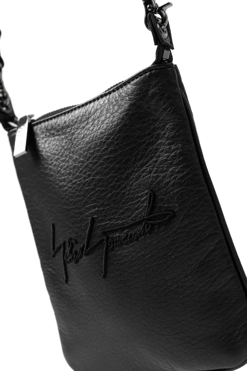 discord Yohji Yamamoto SIGNATURE SACOCHE POUCH / SOFT SHRINK COW LEATHER (BLACK) - Image 10