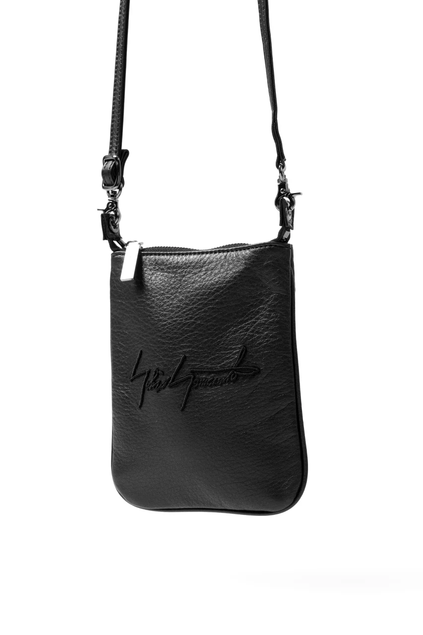 discord Yohji Yamamoto SIGNATURE SACOCHE POUCH / SOFT SHRINK COW LEATHER (BLACK) - Image 5