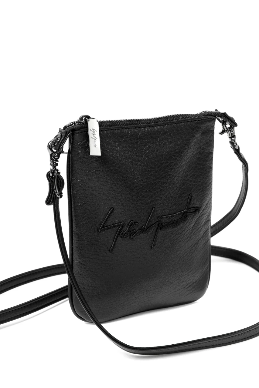 discord Yohji Yamamoto SIGNATURE SACOCHE POUCH / SOFT SHRINK COW LEATHER (BLACK) - Image 7