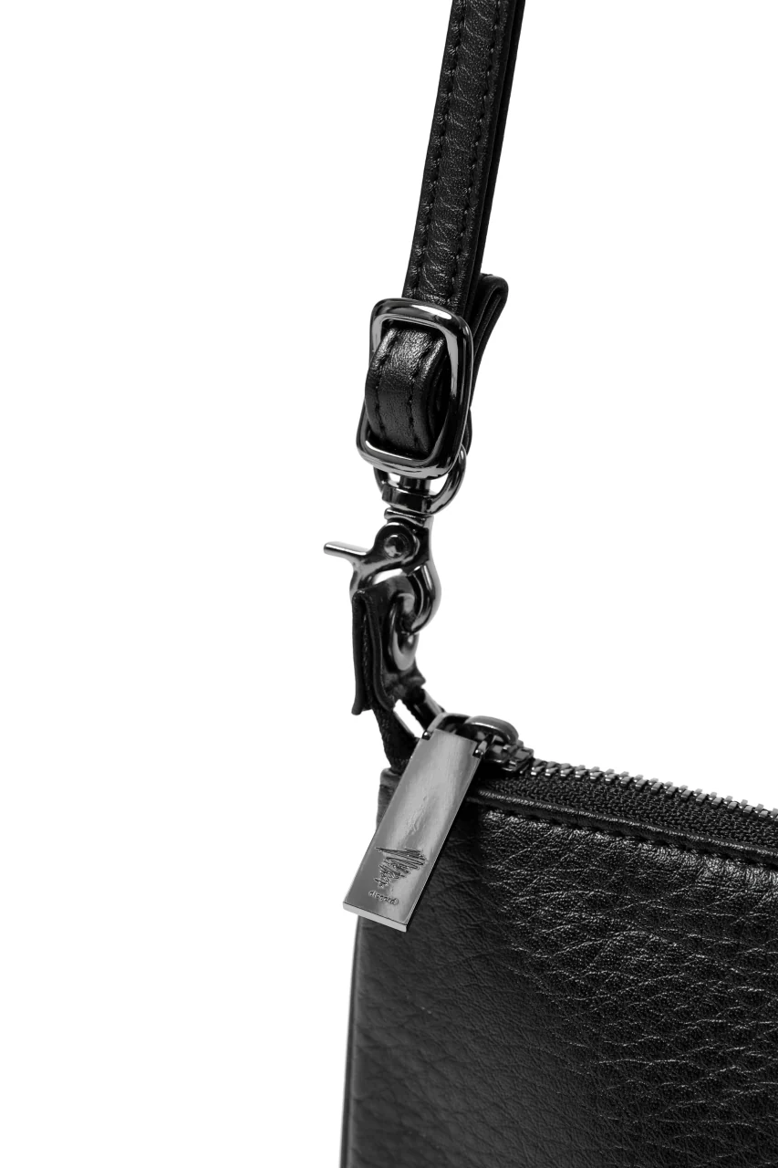 discord Yohji Yamamoto SIGNATURE SACOCHE POUCH / SOFT SHRINK COW LEATHER (BLACK) - Image 8