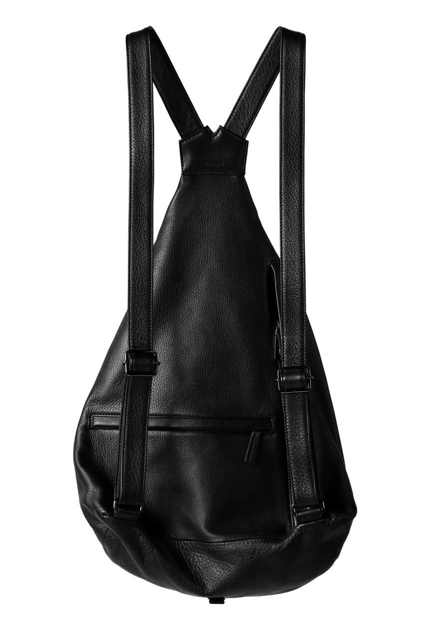 discord Yohji Yamamoto SOFT CALF SHRINK LEATHER BACK PACK (BLACK) - Image 4