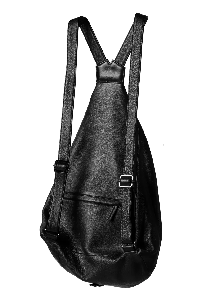 discord Yohji Yamamoto SOFT CALF SHRINK LEATHER BACK PACK (BLACK) - Image 5