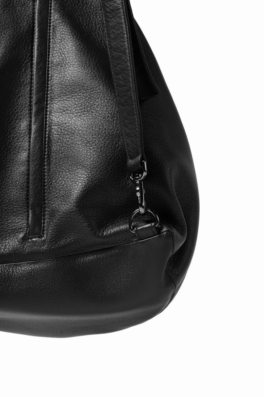 discord Yohji Yamamoto TUCK ONE SHOULDER BAG / NATURAL SHRINK CALF LEATHER (BLACK) - Image 12