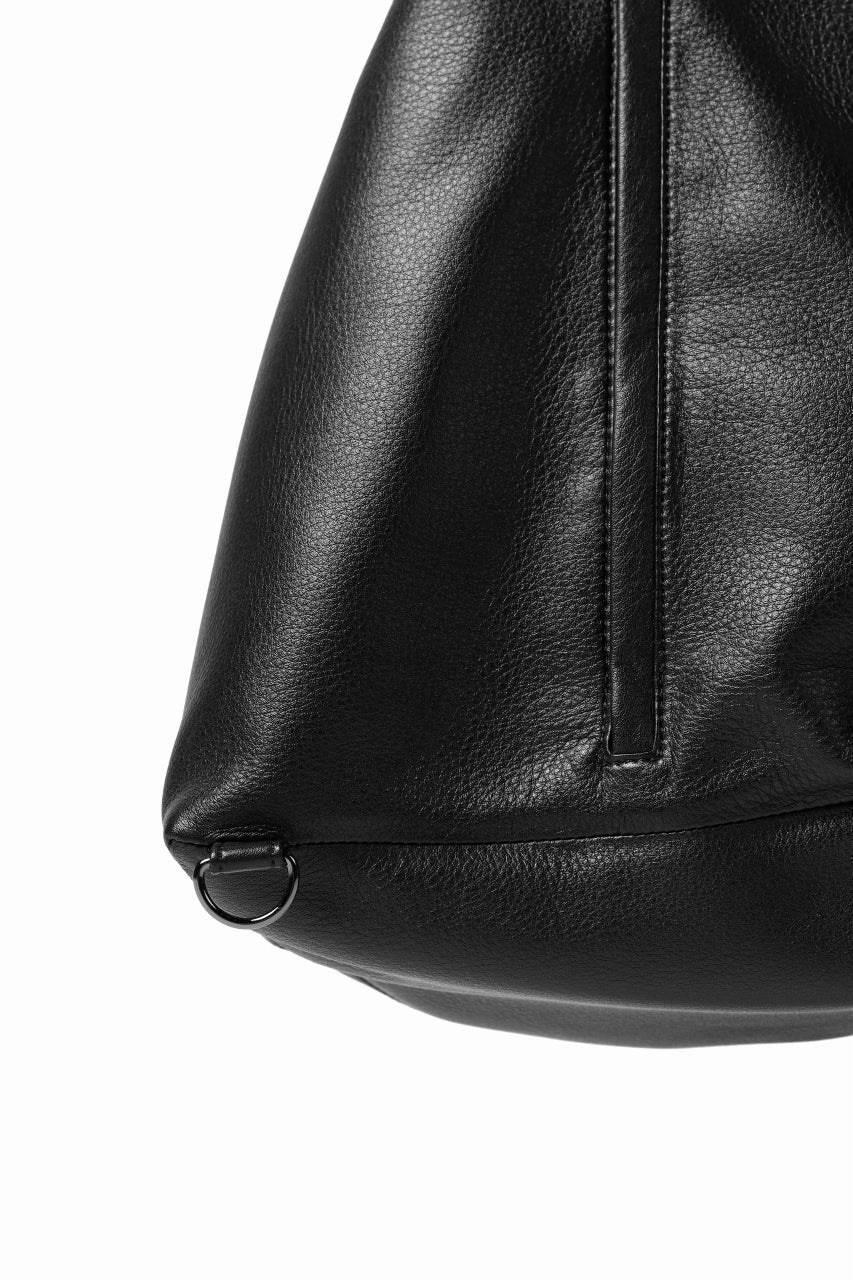 discord Yohji Yamamoto TUCK ONE SHOULDER BAG / NATURAL SHRINK CALF LEATHER (BLACK) - Image 13
