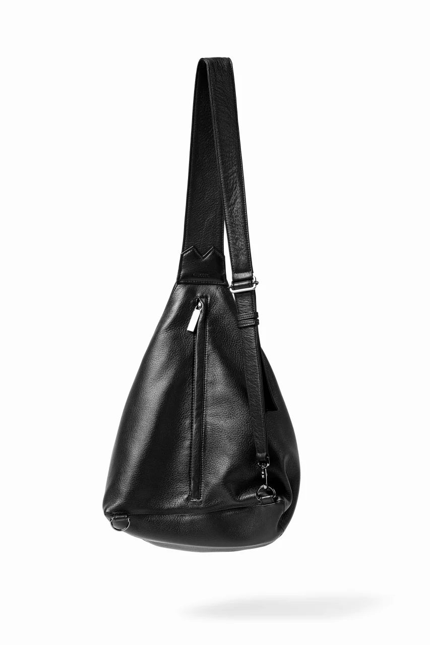 discord Yohji Yamamoto TUCK ONE SHOULDER BAG / NATURAL SHRINK CALF LEATHER (BLACK) - Image 5