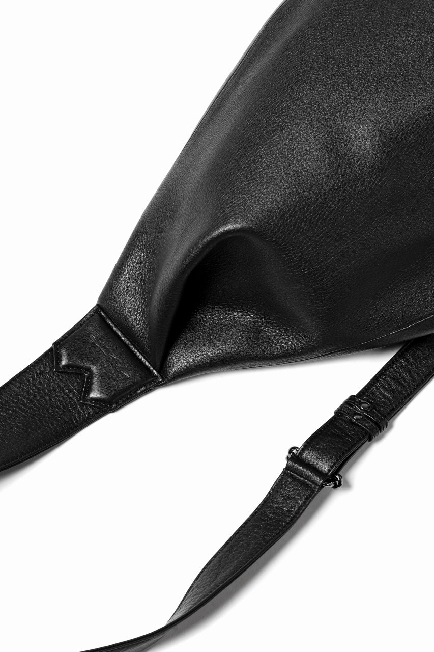 discord Yohji Yamamoto TUCK ONE SHOULDER BAG / NATURAL SHRINK CALF LEATHER (BLACK) - Image 8