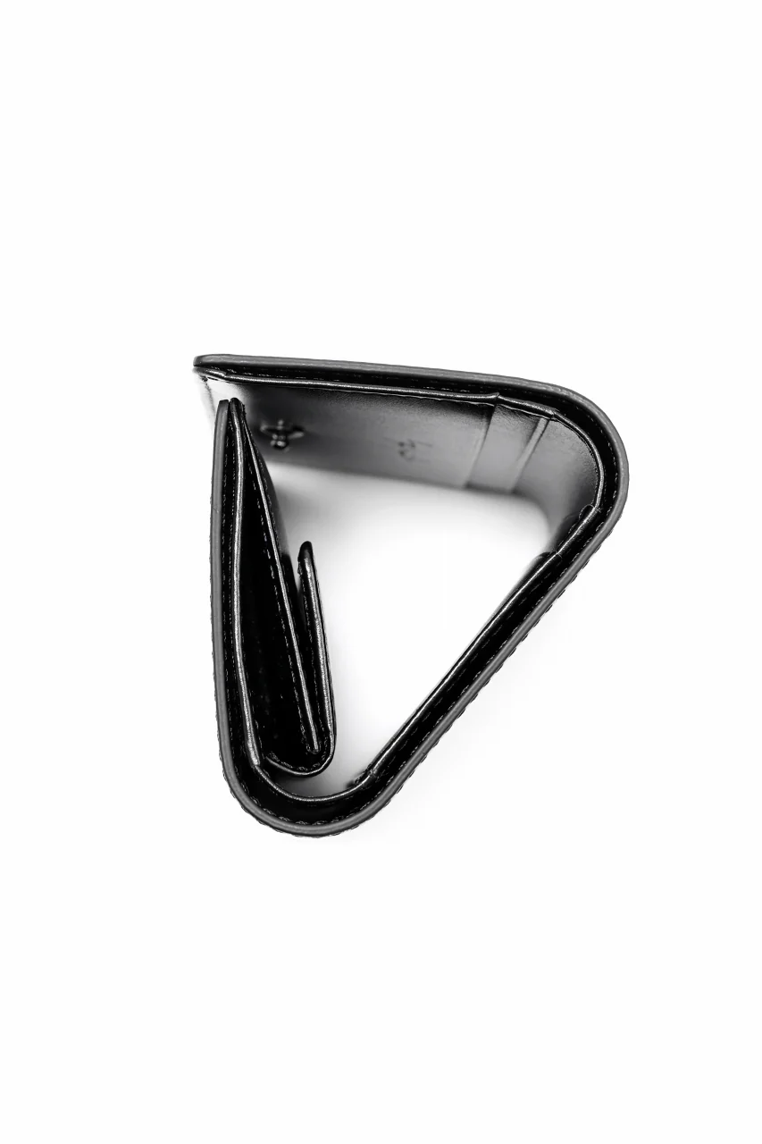 discord Yohji Yamamoto Tri Folded Compact Wallet / Smooth Cow Skin Leather (BLACK) - Image 4
