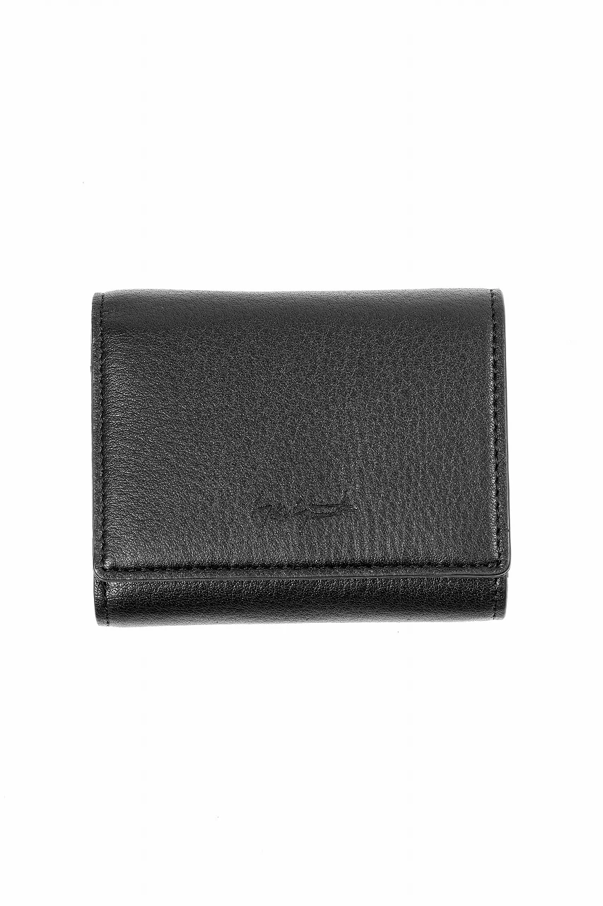 discord Yohji Yamamoto TRI-FOLD COMPACT WALLET / SOFT SHRINK COW LEATHER (BLACK)