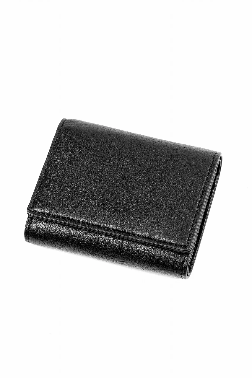 discord Yohji Yamamoto TRI-FOLD COMPACT WALLET / SOFT SHRINK COW LEATHER (BLACK) - Image 2