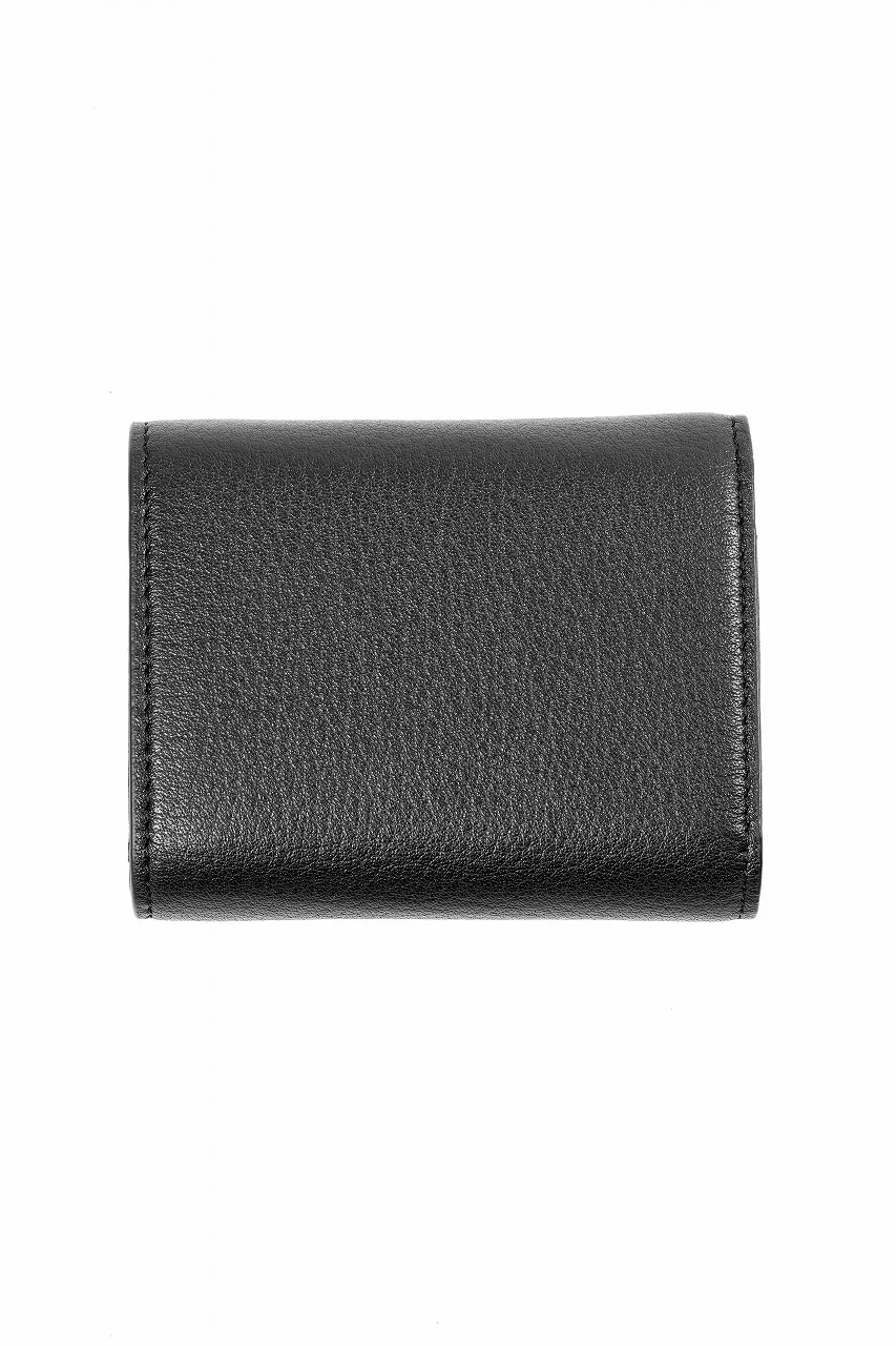 discord Yohji Yamamoto TRI-FOLD COMPACT WALLET / SOFT SHRINK COW LEATHER (BLACK) - Image 4