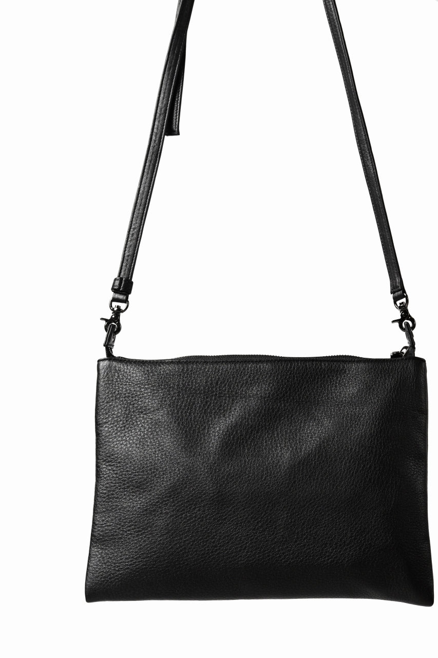 discord Yohji Yamamoto Triple Clutch Shoulder Bag / Soft Shrink Cow Leather (BLACK) - Image 10
