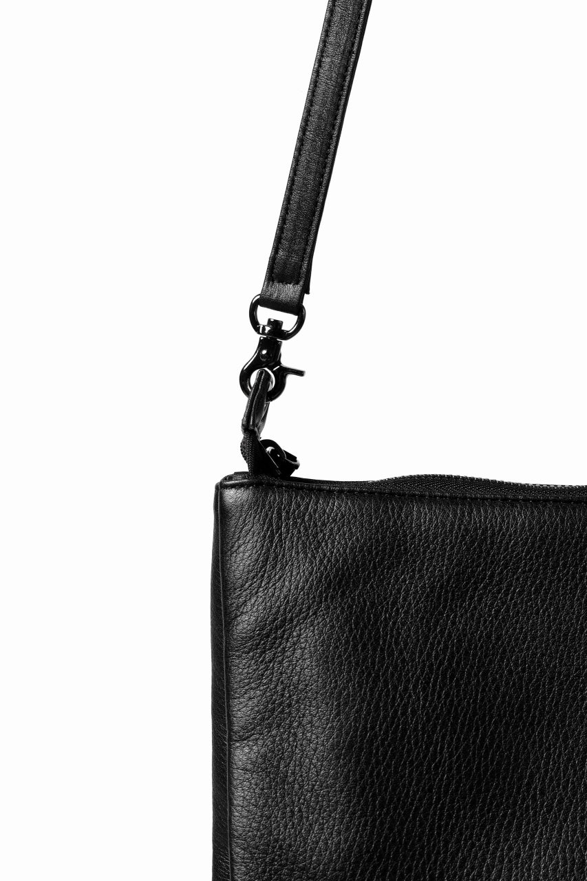 discord Yohji Yamamoto Triple Clutch Shoulder Bag / Soft Shrink Cow Leather (BLACK) - Image 7