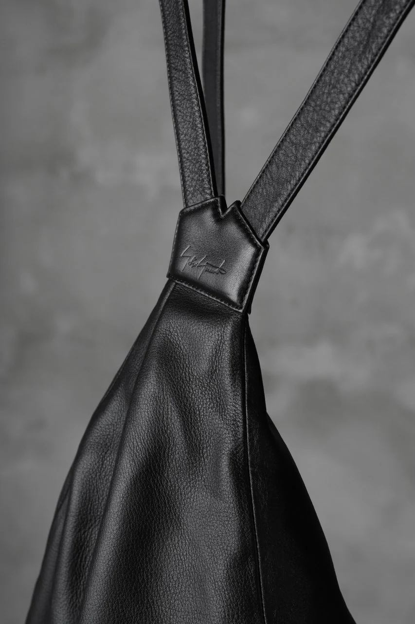 discord Yohji Yamamoto TUCKED LEATHER BACKPACK (BLACK) - Image 10