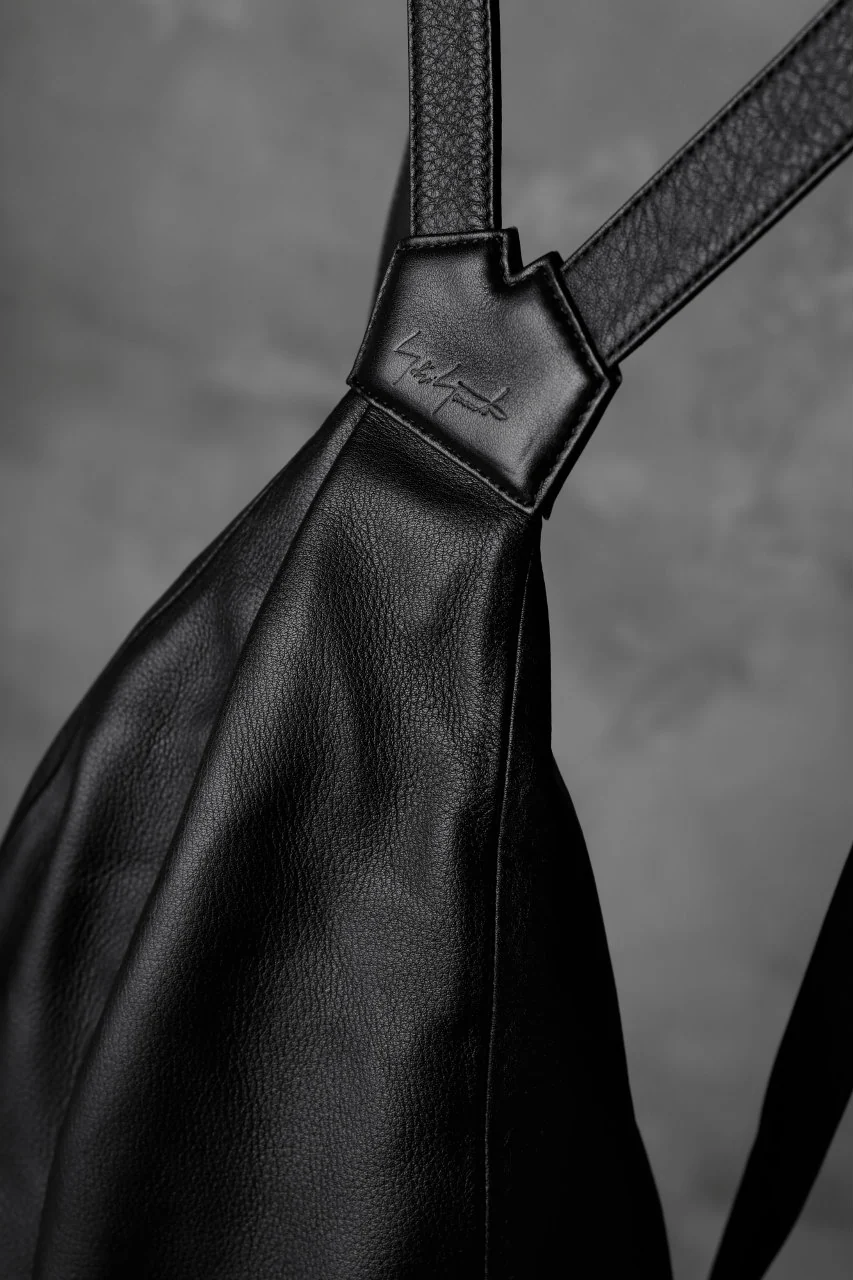 discord Yohji Yamamoto TUCKED LEATHER BACKPACK (BLACK) - Image 11