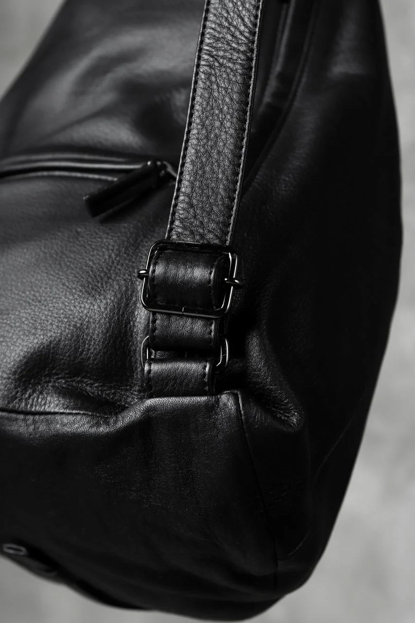 discord Yohji Yamamoto TUCKED LEATHER BACKPACK (BLACK) - Image 16