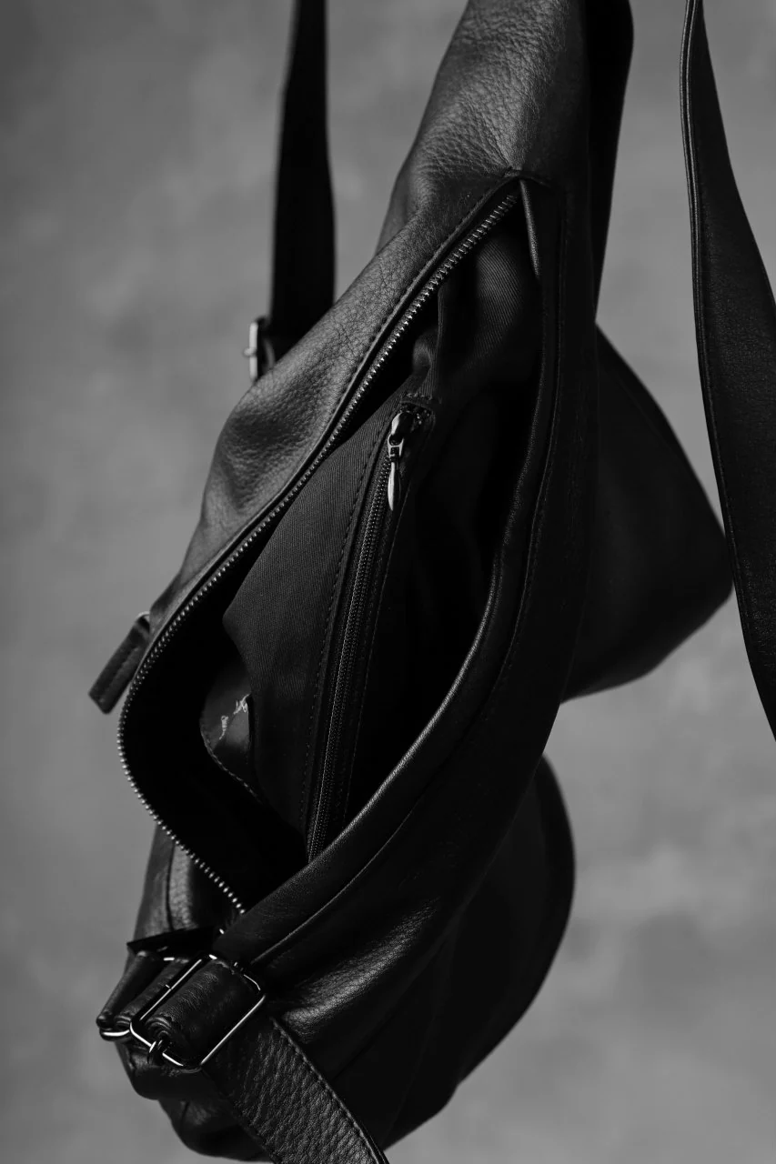 discord Yohji Yamamoto TUCKED LEATHER BACKPACK (BLACK) - Image 19