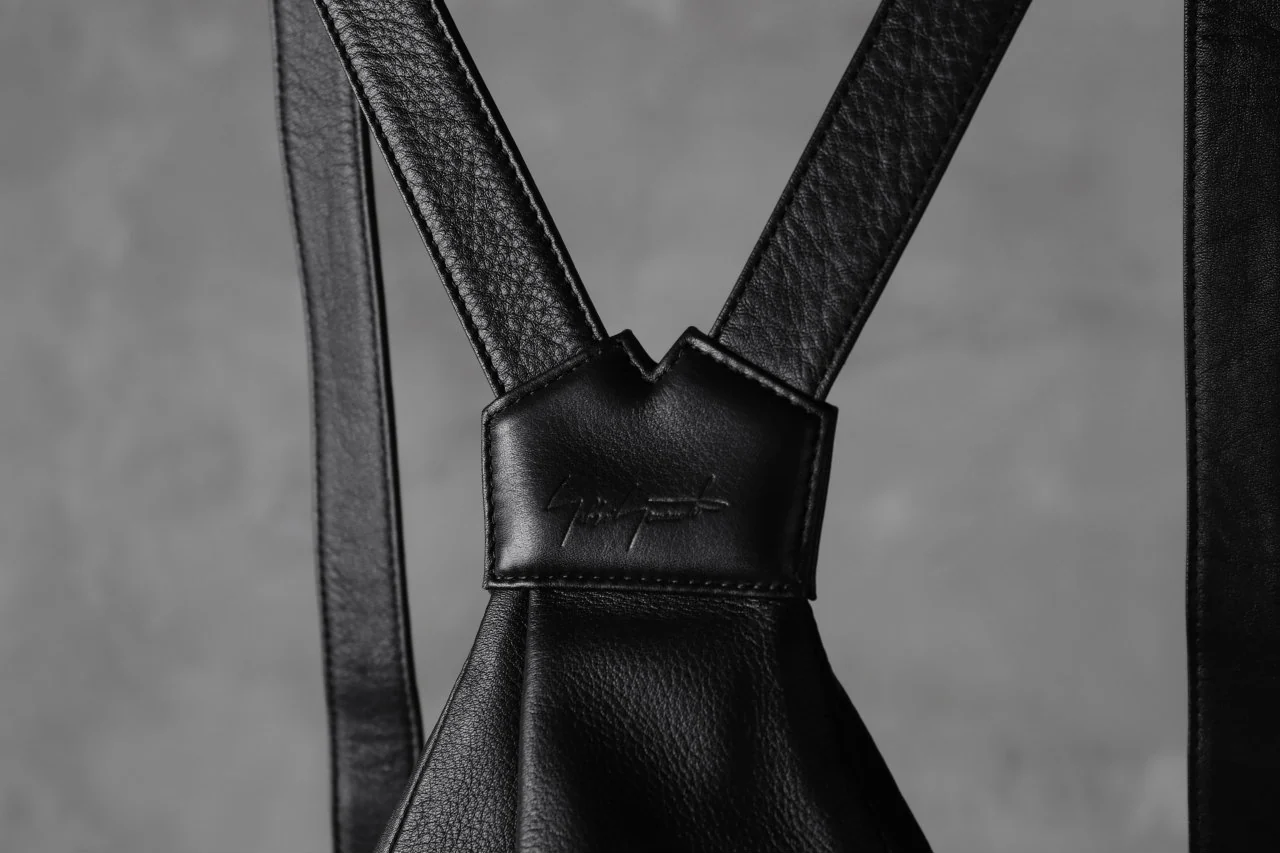 discord Yohji Yamamoto TUCKED LEATHER BACKPACK (BLACK) - Image 30
