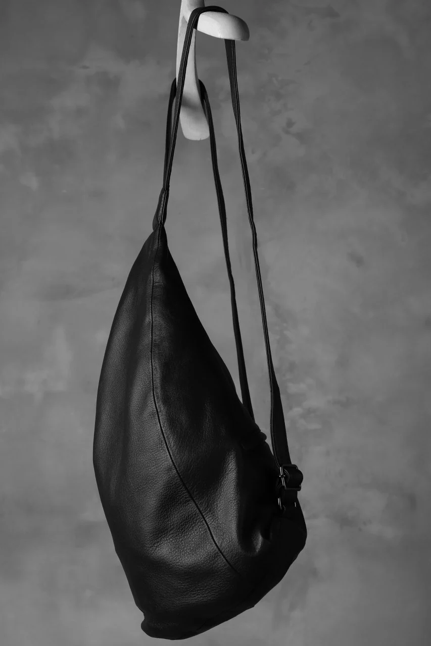 discord Yohji Yamamoto TUCKED LEATHER BACKPACK (BLACK) - Image 4