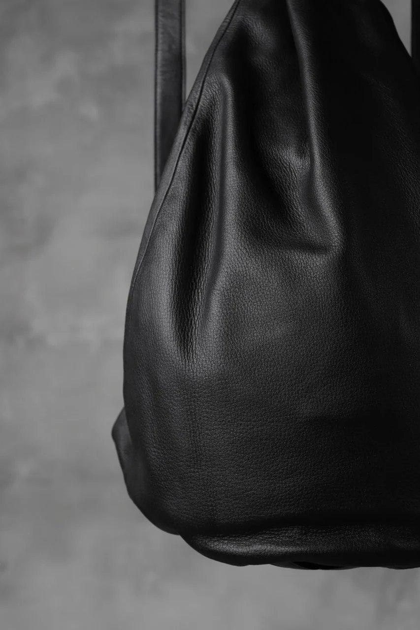 discord Yohji Yamamoto TUCKED LEATHER BACKPACK (BLACK) - Image 9