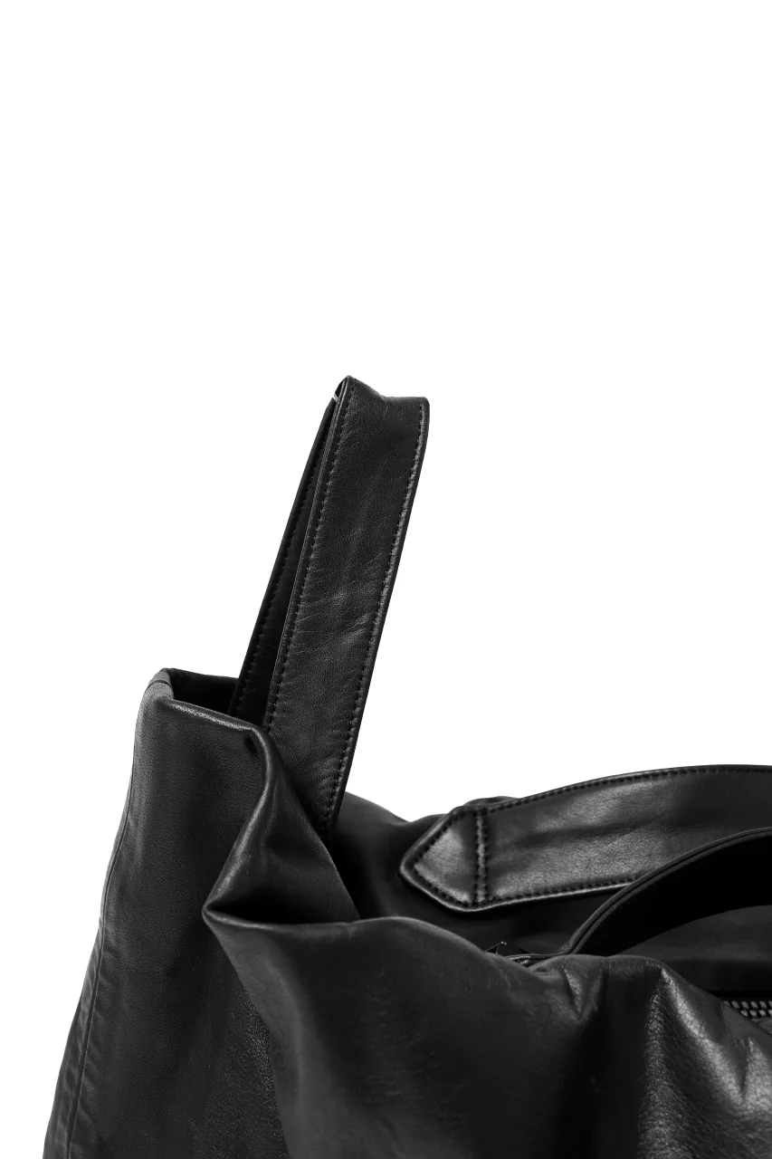 discord Yohji Yamamoto TULIPS HAND BAG / GARMENT COW LEATHER (BLACK) - Image 12
