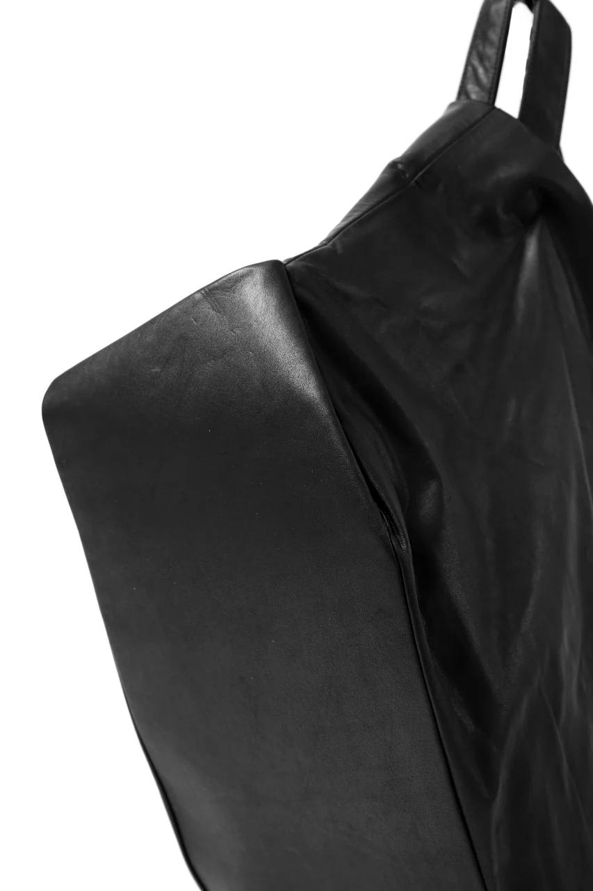 discord Yohji Yamamoto TULIPS HAND BAG / GARMENT COW LEATHER (BLACK) - Image 17