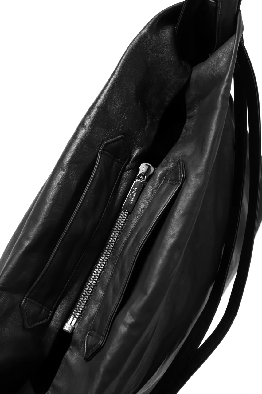 discord Yohji Yamamoto TULIPS HAND BAG / GARMENT COW LEATHER (BLACK) - Image 18