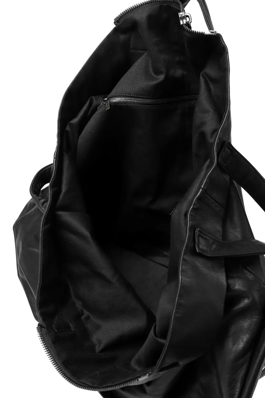 discord Yohji Yamamoto TULIPS HAND BAG / GARMENT COW LEATHER (BLACK) - Image 19