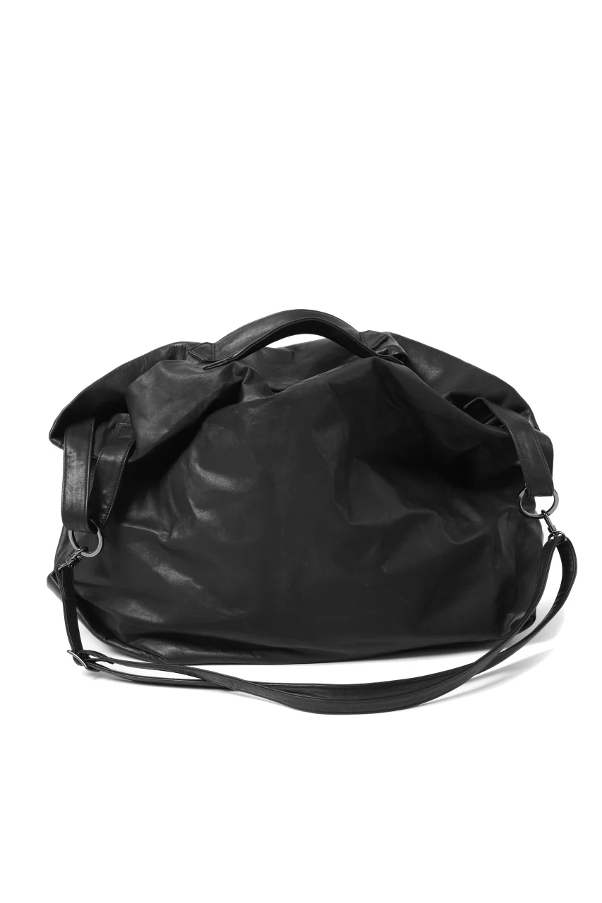 discord Yohji Yamamoto TULIPS HAND BAG / GARMENT COW LEATHER (BLACK) - Image 7