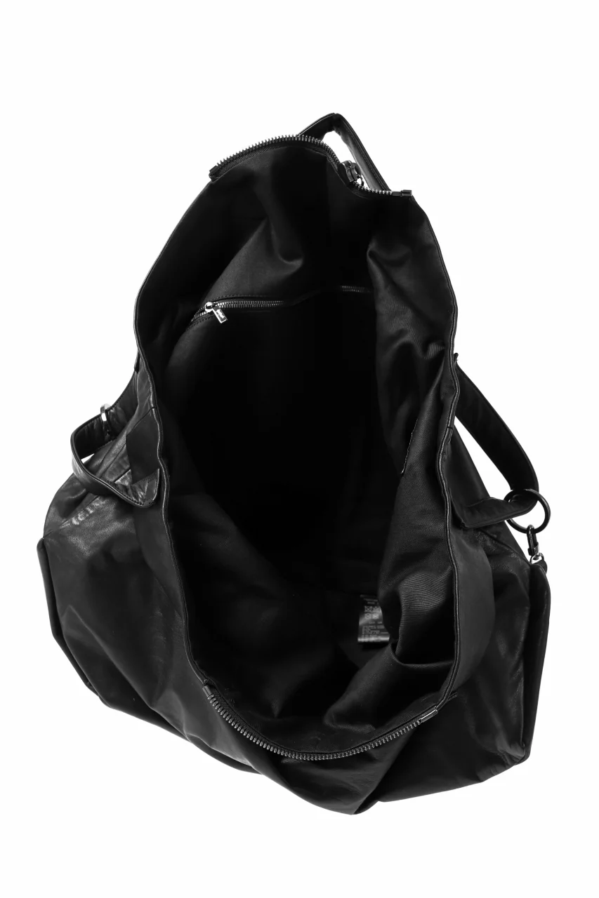 discord Yohji Yamamoto TULIPS HAND BAG / GARMENT COW LEATHER (BLACK) - Image 9